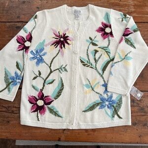 Brownstone Studio Floral Knit Women's Cardigan - Size 1X